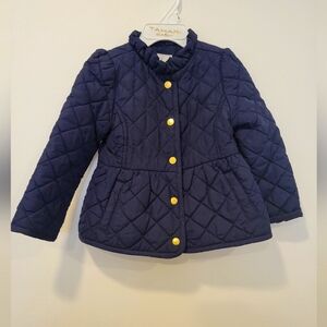 Janie And Jack Navy Quilted Jacket 2T